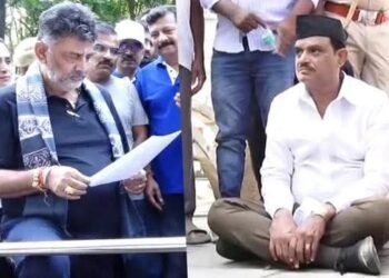 ಏ ಕರಿ ಟೋಪಿ ಎಂಎಲ್ ಎ ಇಲ್ಲಿಬಾ ಎಂದ ಡಿಕೆಶಿ ವೇದಿಕೆ ಮೇಲೆ ಹೈಡ್ರಾಮ..!