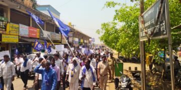 ಒಳ ಮೀಸಲಾತಿ ಜಾರಿಗೆ ಆಗ್ರಹಿಸಿ ಶಿಕಾರಿಪುರದಲ್ಲಿ ಬೃಹತ್‌ ಪ್ರತಿಭಟನೆ